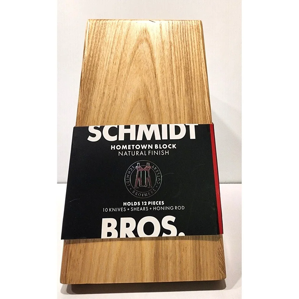 Schmidt Brothers 12 Slot Hometown Knife Block Natural Finish New